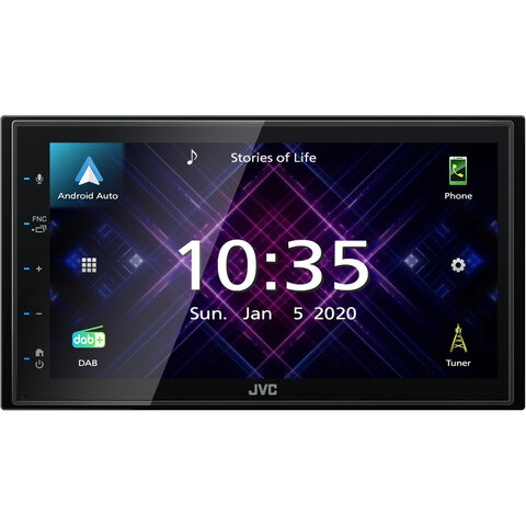 JVC 2DIN DAB+ / FM autorádio/6,8&quot; displej/USB/AUX/Bluetooth/Apple CarPlay / Android Auto KW-M565DBT