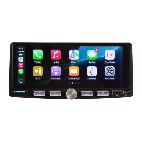 1DIN autorádio s 6,86&quot; LCD, Android, WI-FI, GPS, CarPlay, Bluetooth, 3xUSB 1xUSB-C 80827AC