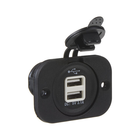 2x USB nabíječka (zásuvka) voděodolná do panelu 34523a