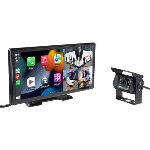 Set monitor 10,36&quot; 4x 4PIN s Apple CarPlay, Android auto, Bluetooth, DVR, BSD, + kamera + 15m kabel ds-136caBSDset