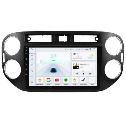 HIZPO KXTIGUAN9001/2 Autorádio 9" Android 13 pro Volkswagen Tiguan Barva rámečku: Tmavě šedá, Model: S9004 (4+32GB) CHR201_CER