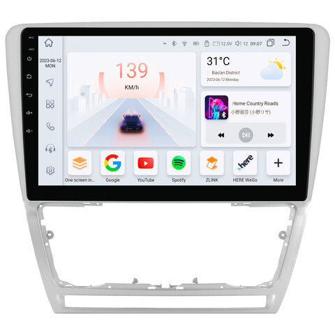 HIZPO KXSKDOTV101 Autorádio 10,1“ Android pro Škoda Octavia 2 Barva rámečku: Šedá, Model: S101006 (6+64GB) CHR1830_ED