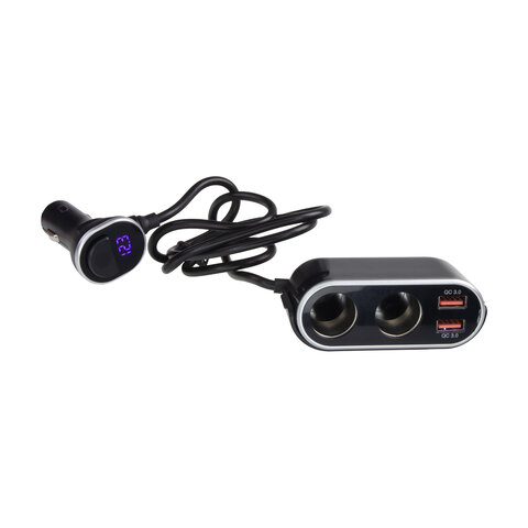 Dvojitá CL zásuvka s 2x USB nabíječkou a CL zástrčkou s voltmetrem 34522