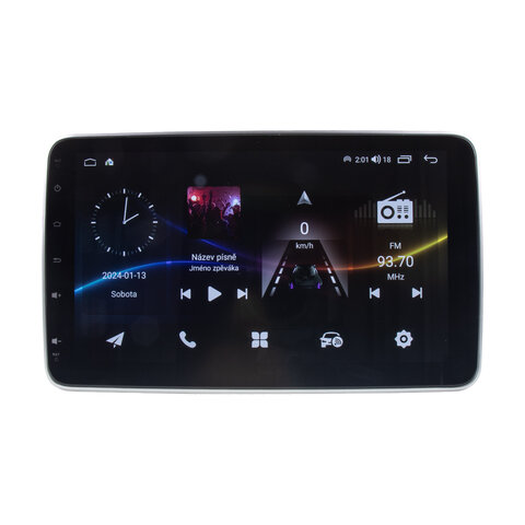 1DIN autorádio s 10&quot; LCD, OS Android, WI-FI, GPS, CarPlay, Bluetooth, 2x USB, 4G 80832A4