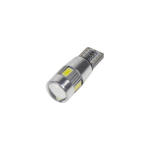 LED T10 bílá, 12V, 6LED/5630SMD s čočkou 952006cb