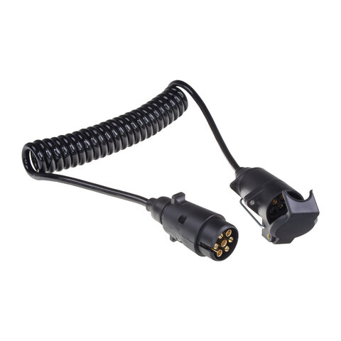 Prodlužovací kabel 2,3 m spirálový, 1x zástrčka, 1x zásuvka 7pin 12V trc01