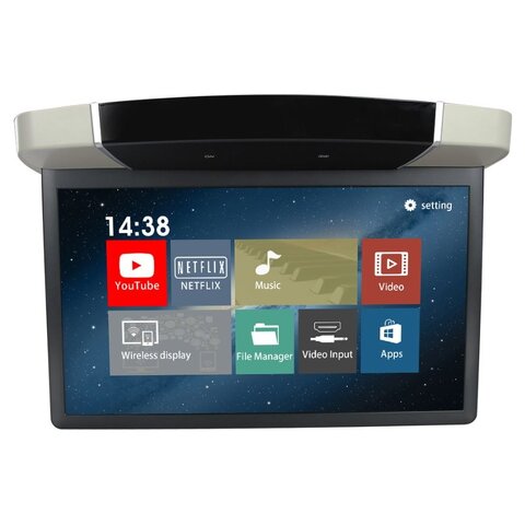 Stropní LCD monitor 15,6&quot; šedý s OS. Android HDMI / USB, dálkové ovládání se snímačem pohybu ds-157agrc