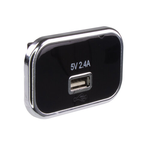 USB 2,4A zásuvka 12/24V, chromový rámeček 34678.1