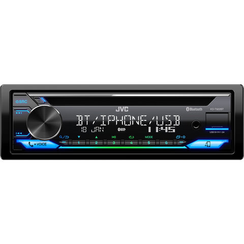 JVC autorádio s CD/MP3/USB/AUX/Bluetooth připojení/multicolor podsvícení/odním.panel KD-T922BT