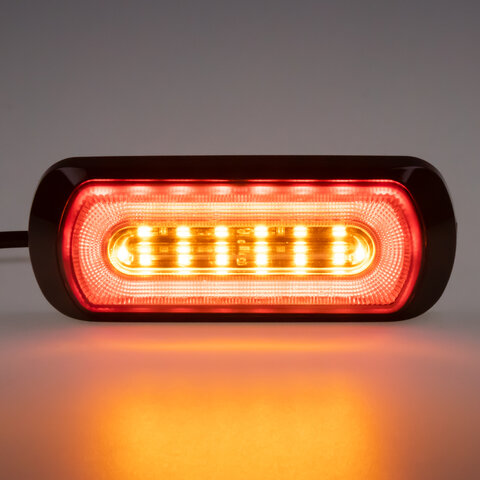 Poziční a výstražné LED světlo vnější, oranžové, červené 12-24V, ECE R65 CH-013AR