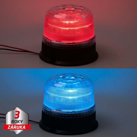 LED maják, 12-24V, modro-červený, pevná montáž, ECE R65 wl825BRfix