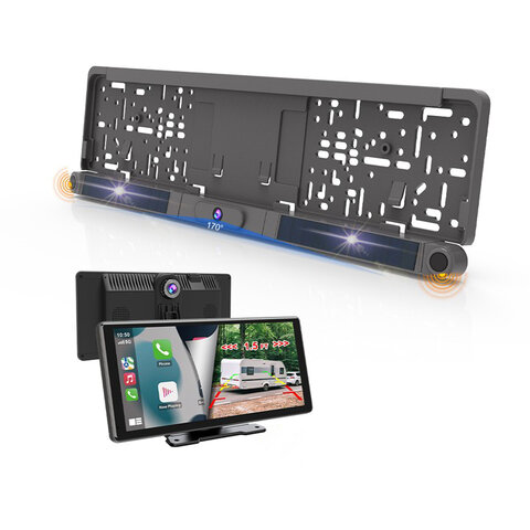 SET bezdrátový digitální kamerový systém + 2 senzory v SPZ se solárním napájením a monitorem 10,36" cw3-spzcam136