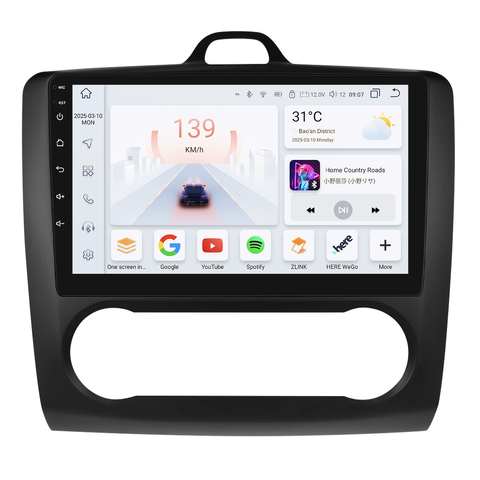 HIZPO KXFDFCS91/92 Autorádio 9" Android 13 pro Ford Focus 2 Barva: Černá, Ovládání klimatizace: Digitální klimatizace, Výkonnostní varianta: S9004 (4+ CHR516_TMA2