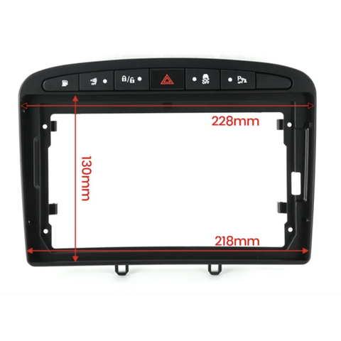 KXPG40891 Rámeček s napájecím kabelem pro 9" autorádio Peugeot 308, 408, RCZ Černý rámeček: Černý rámeček CHR2493_CER