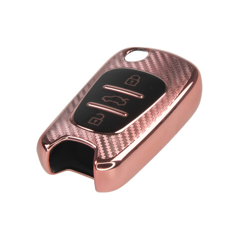 TPU obal pro klíč Hyundai/Kia, carbon růžový 484HY102RS