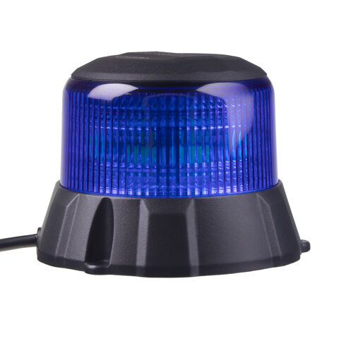 Robustní modrý LED maják, černý hliník, 48W, ECE R65 wl403fixblu