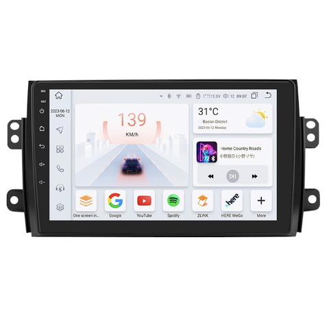 HIZPO KXSZSX491 Autorádio 9" Android 13 pro Suzuki SX4 Model: S9008 (8+128GB) CHR1797