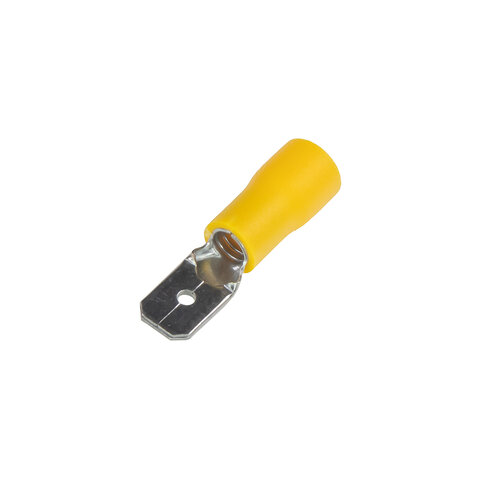 Zástrčka plochá 6,3 mm žlutá, 100 ks 4000803