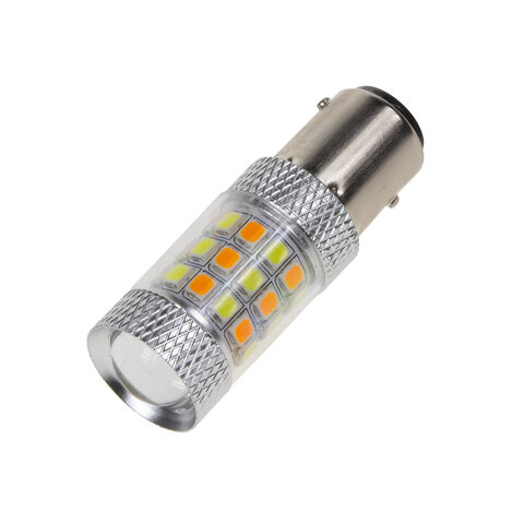 LED BAY15d (dvouvlákno) bílá/oranžová, 12V, 42LED/2835SMD 95192