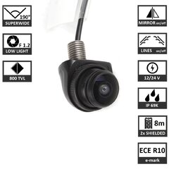 BC UNI-WIDE Mini kamera analog 190° RCA 12-24V BC UNI-WIDE