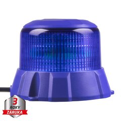 Robustní modrý LED maják, modrý hliník, 48W, ECE R65 wl404fixblu
