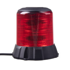 Robustní červený LED maják, černý hliník, 96W, ECE R65 wl405fixred