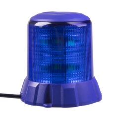 Robustní modrý LED maják, modrý hliník, 96W, ECE R65 wl406fixblu