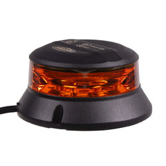 Robustní oranžový LED maják, černý hliník, 36W, ECE R65