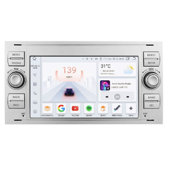 HIZPO 06FOCUS7001 Autorádio 7“ Android pro Ford Focus / C-Max / Connect / Fiesta / Fusion / Transit Barva rámečku: Stříbrná, Model: 6S06FOCUS7001 (6+6 CHR6S06FOCUS7001SP