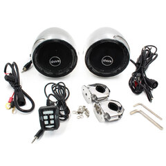 Zvukový systém na motocykl, skútr, ATV s FM, USB, AUX, BT, barva chrom rsm100ch