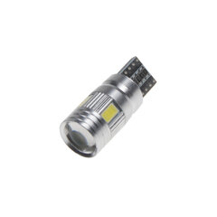 LED T10 bílá, 12V, 6LED/5630SMD s čočkou 952006cb