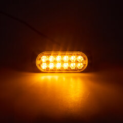 SLIM výstražné LED světlo vnější, oranžové, 12/24V,12 x 1W kf012k