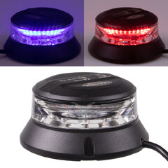 Robustní modro-červený LED maják, černý hliník, 36W, ECE R10 wl401fixdualBR