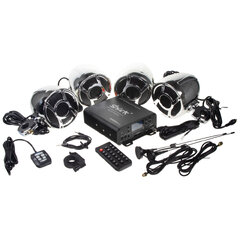 4.1CH zvukový systém na motocykl, skútr, ATV, loď s FM, USB, AUX, BT, chrom rsm104ch