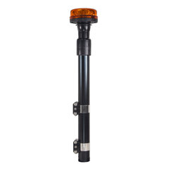 LED maják, 12-24V, 12x3W oranžový s teleskopickou tyčí na motocykl, ECE R65 R10 wl151tt