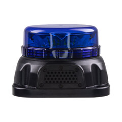 LED maják, 12-24V, 12x3W se zvukovou signalizací, modrý, fix kf90b