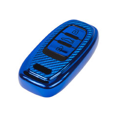 TPU obal pro klíč Audi, carbon modrý 484au107cb