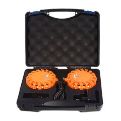 x LED výstražné světlo 16LED, oranžové, set 2ks wl-h02set2ora