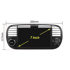 HIZPO 4SFT50071 7“ Android 13 Autorádio Autorádio Fiat 500 (4+32GB) Barva: Černá CHR2777_CER