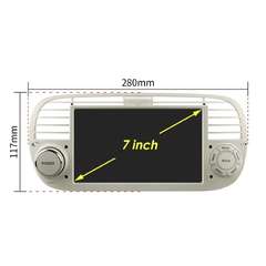 HIZPO P2FT50071CP 7“ Android 13 Autorádio Fiat 500 - CarPlay (2+32GB) Barva: Světlá CHR846_STR