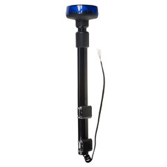 LED maják, 12–24 V, 9 x 3 W modrý s teleskopickou tyčí na motocykl, ECE R65 wl153ttblu