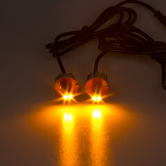LED stroboskop oranžový 2x3W, 12-24V kf707