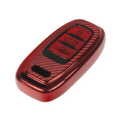 TPU obal pro klíč Audi, carbon červený 484au107cr