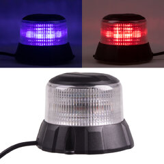 Robustní modro-červený LED maják, černý hliník, 48W, ECE R10 wl403dualBR
