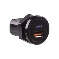 USB nabíječka QC3.0 do panelu, kulatá, 12/24V 34717