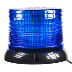 LED maják, 12-24V, modrý magnet, homologace