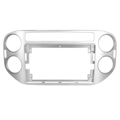2DIN Rámeček pro Volkswagen Tiguan I s kabeláží a CANBUS - Stříbrný CB045