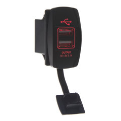 2x USB zásuvka "Rocker", červené podsvícení 34553