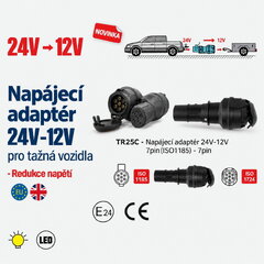 Napájecí adaptér 24V-12V 7pin(ISO1185) - 7pin TR25C