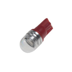 LED T10 červená, 12V, 1LED/3SMD s čočkou